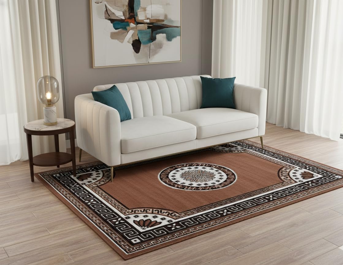 Heavy Thikness Quality Carpet for Living Room & Drawing Room with Anti Skid 6x8 Feet Size (180x230CM) Beige Color-image-39