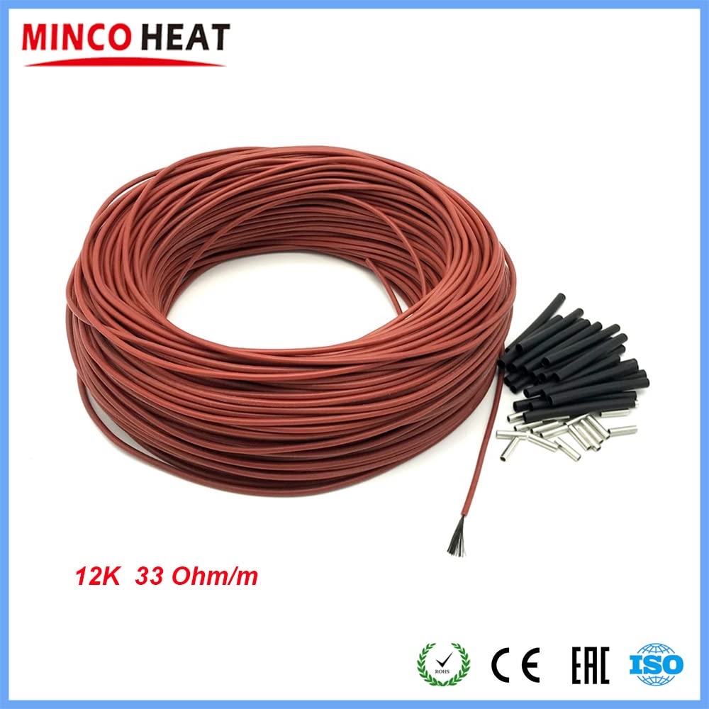 kabel elektryczny 12K 33ohm/m Kabel grzewczy na podczerwień z włókna węglowego Ocieplenie podłogi (Color : With MK71 WiFi)