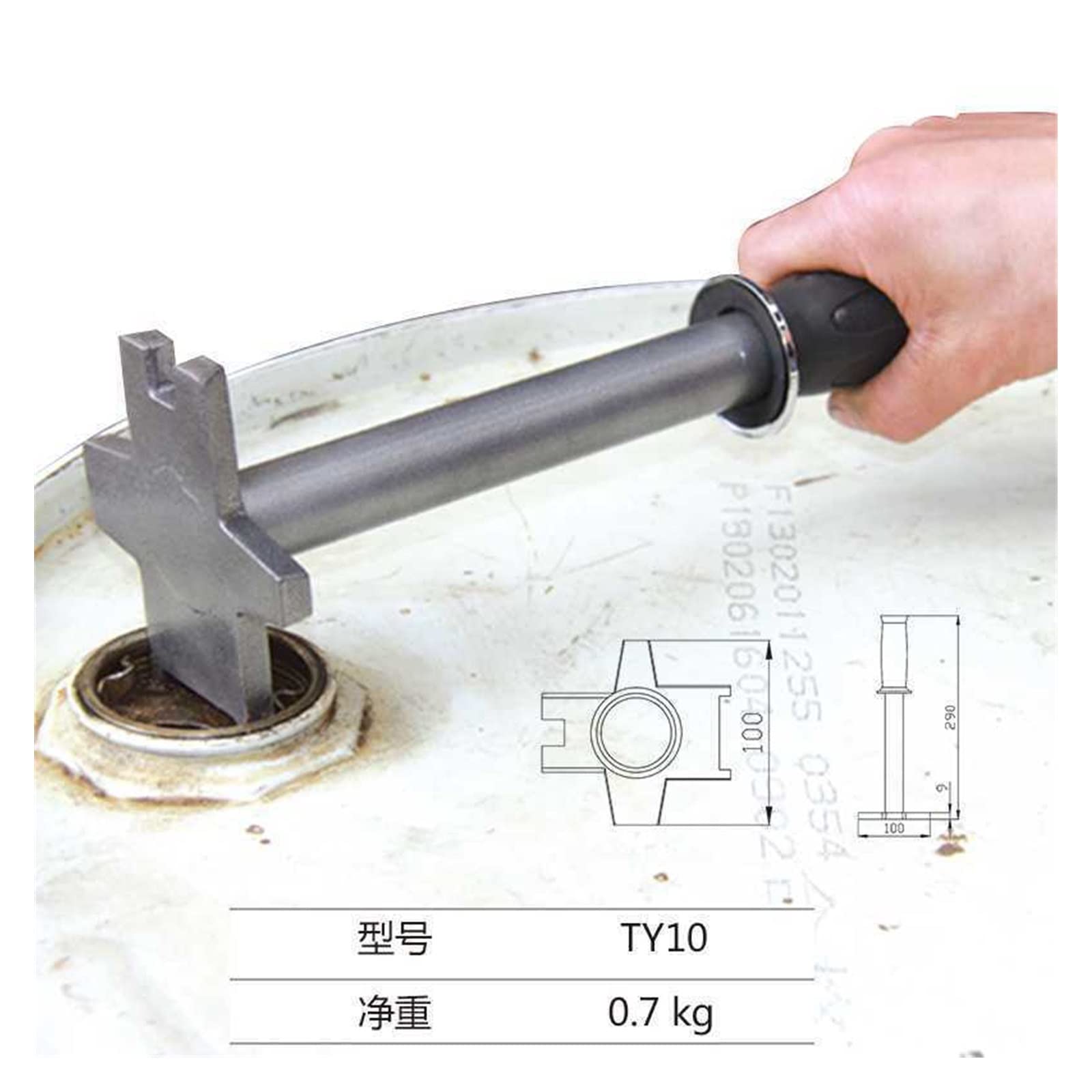 Abridor de tapa de tambor de aceite de 55 galones, tapa de tambor de aceite de plástico de 200L, abridor de tanque de aceite Universal Manual, llave de apertura, herramienta de apertura de barril Para