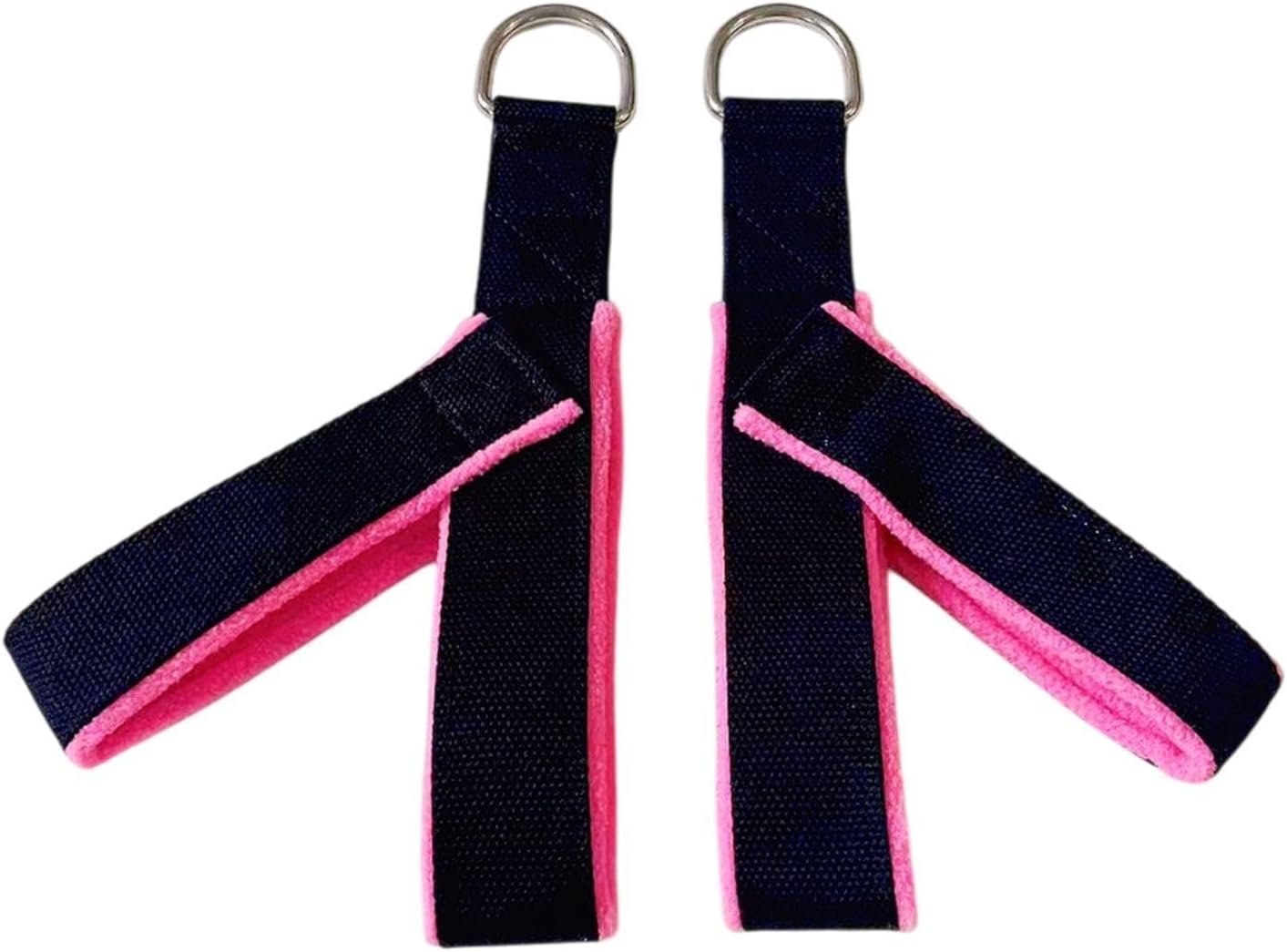 2Pcs Pilates Straps Reformer Straps D Ring Core Waist Back Leg Y Loops Fitness Straps Yoga Straps for Exercise Men Home Women, Pink