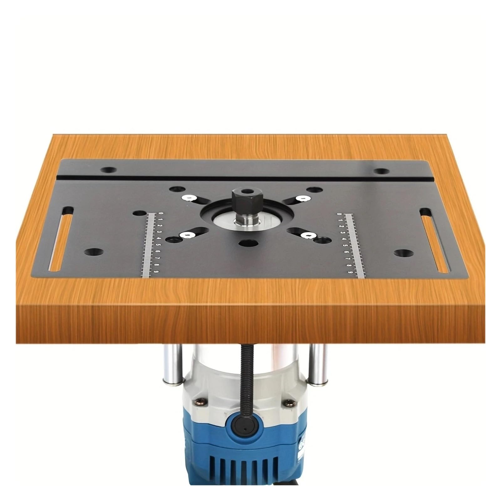 Placa de inserción de Mesa de enrutador, Bancos de carpintería enrutador de Madera de Aluminio con Herramientas de 4 Anillos (Tipo 1)