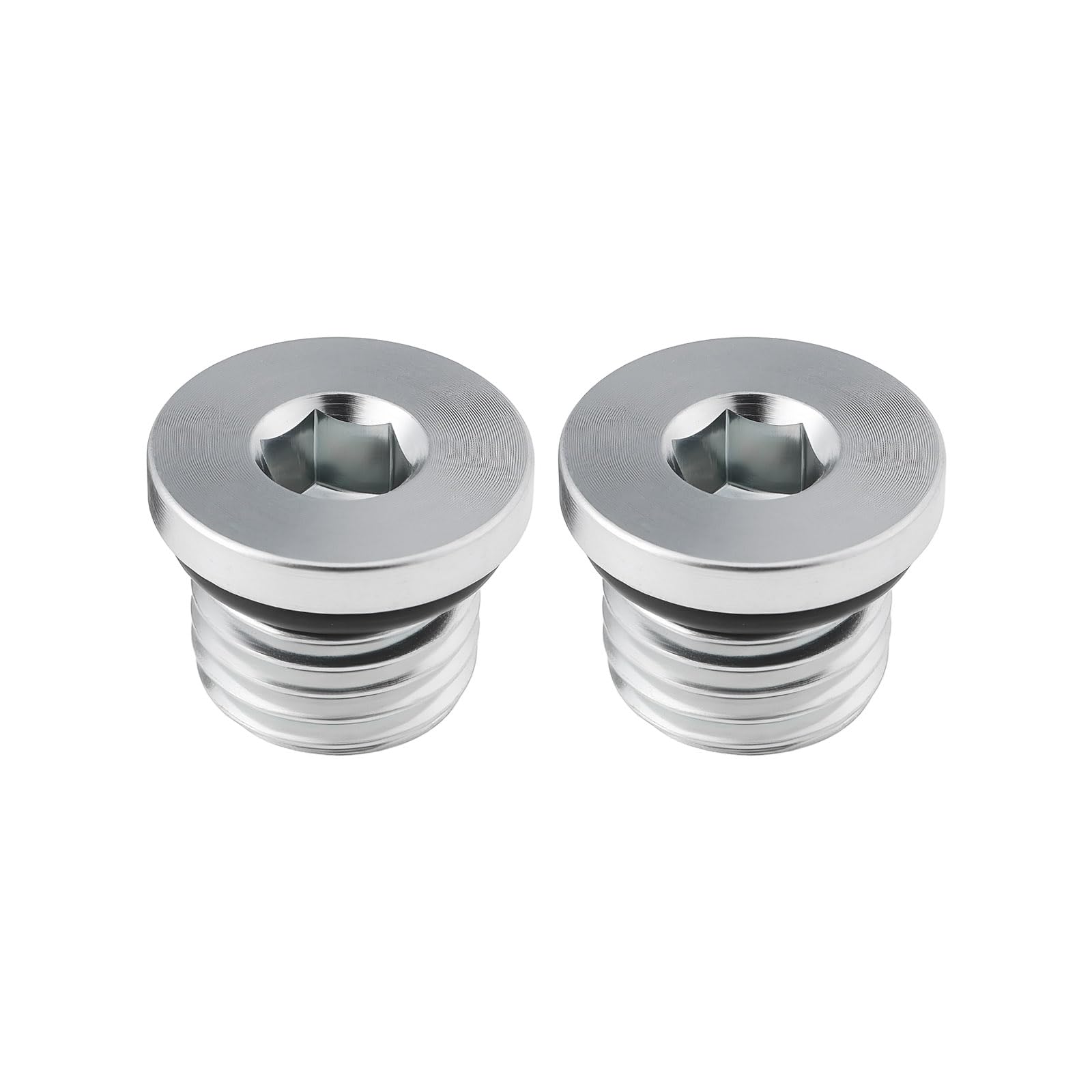Lot de 2 bouchons UNF en acier zingué 7/16"-20 UNF avec joint en caoutchouc pour applications basse et haute pression
