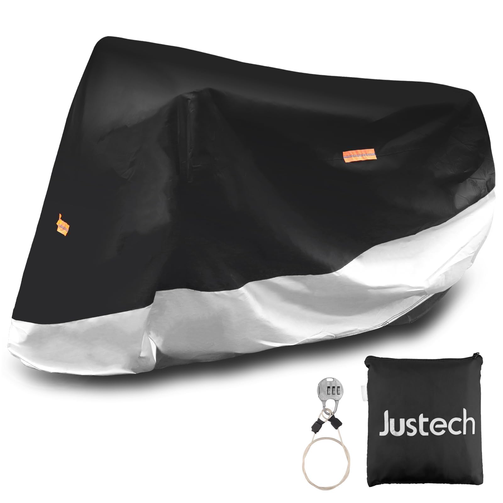 Justech Copertura per moto da esterni, in tessuto Oxford, protezione per interni, antipolvere, antivento, per esterni, scooter, ciclomotore, 245 x 105 x 125 cm