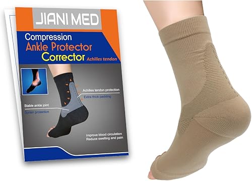 Miniatura 8 de JianiMed Protector de Tobillo - Tendón de Aquiles, Soporte de compresión, Tensiones de tobillo, Esguinces, Protección, Uso diario, Taiwán Excellence