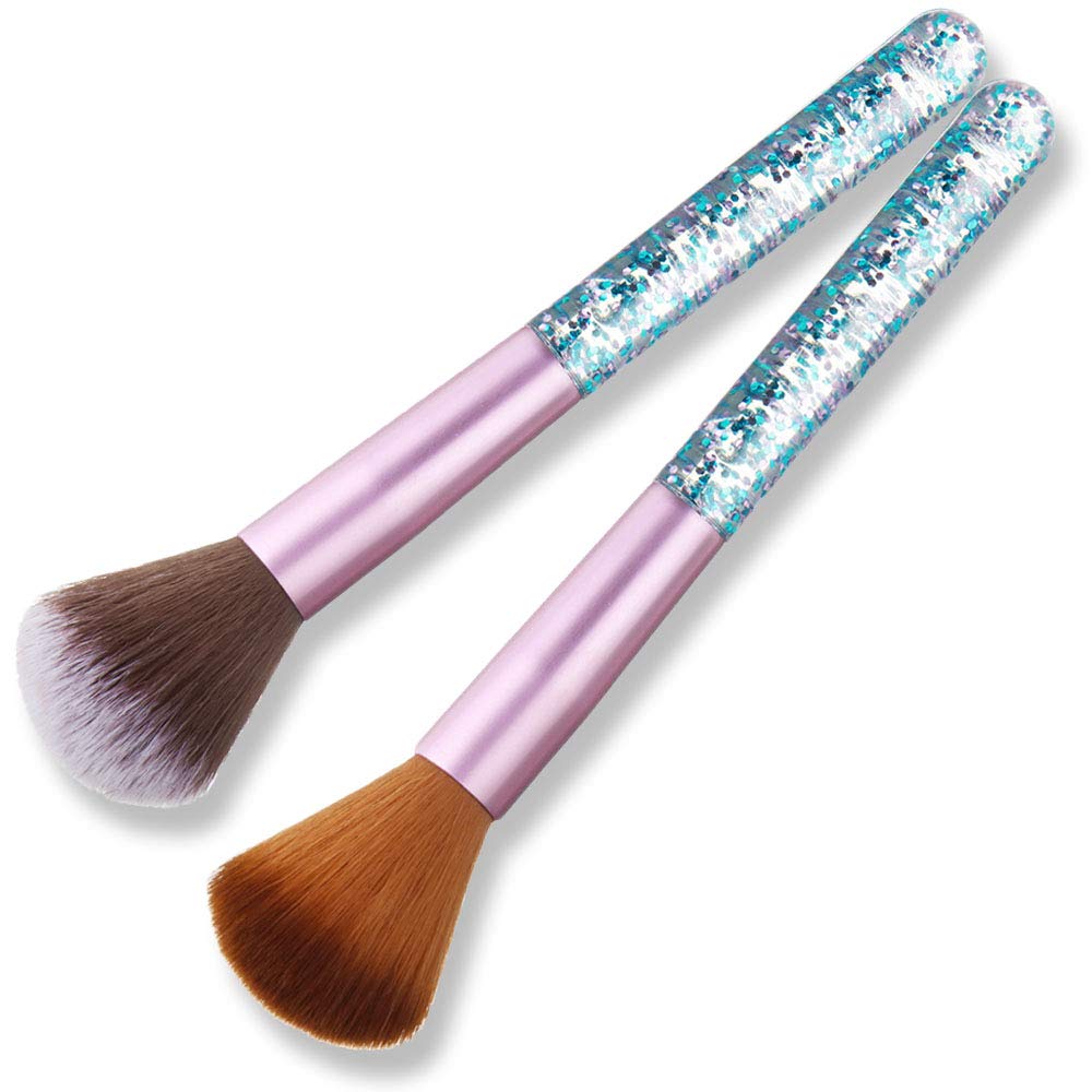 SILPECWEE 2 Pcs Nail Brushes Remove Dust For Acrylic Nails And Makeup Powder Brushes Manicure Tool Nail Brush Cleaner Set