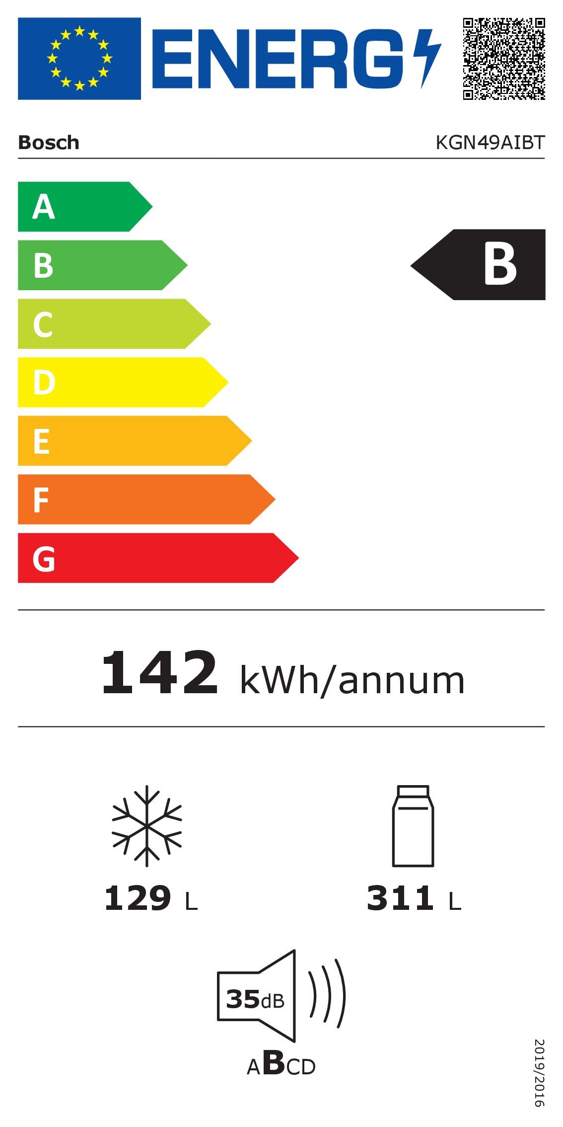 Bosch KGN49AIBT, Série 6, Réfrigérateur combiné pose-libre, 440 L, 203 x 70 (H x L), Inox anti trace de doigts