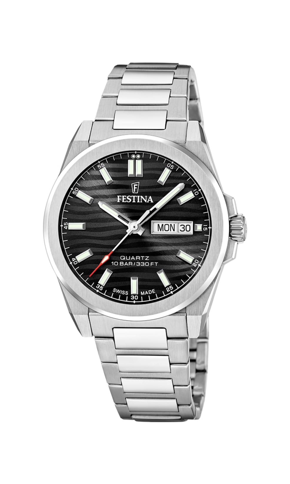 Festina Swiss Made Reloj Hombre Analógico de Acero Inoxidable 316l Plateado