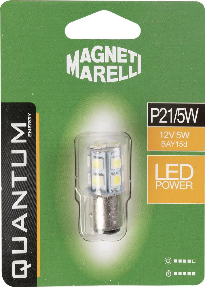 Quantum Energy Magneti Marelli P21/5W lampadina singola auto LED SMD 12V/5W attacco BAY15d