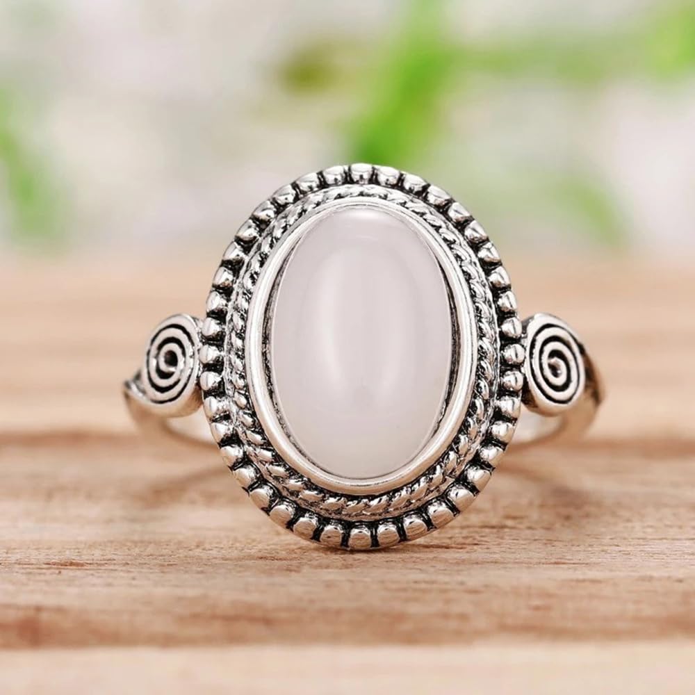 White Gold Plated Oval Engagement Rings Wedding Bridal Band Promise Rings Evening Parties Anniversary Valentine's Day Gifts Eternity Bands for Women