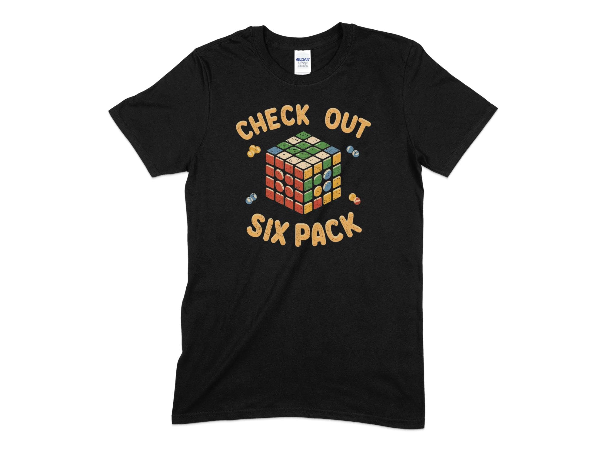 GenericFunny Rubik's Cube T-Shirt, Check Out My Six Pack Puzzle Shirt, Geek Nerd Tee, Casual Gamer Gift, Unique Math Shirt
