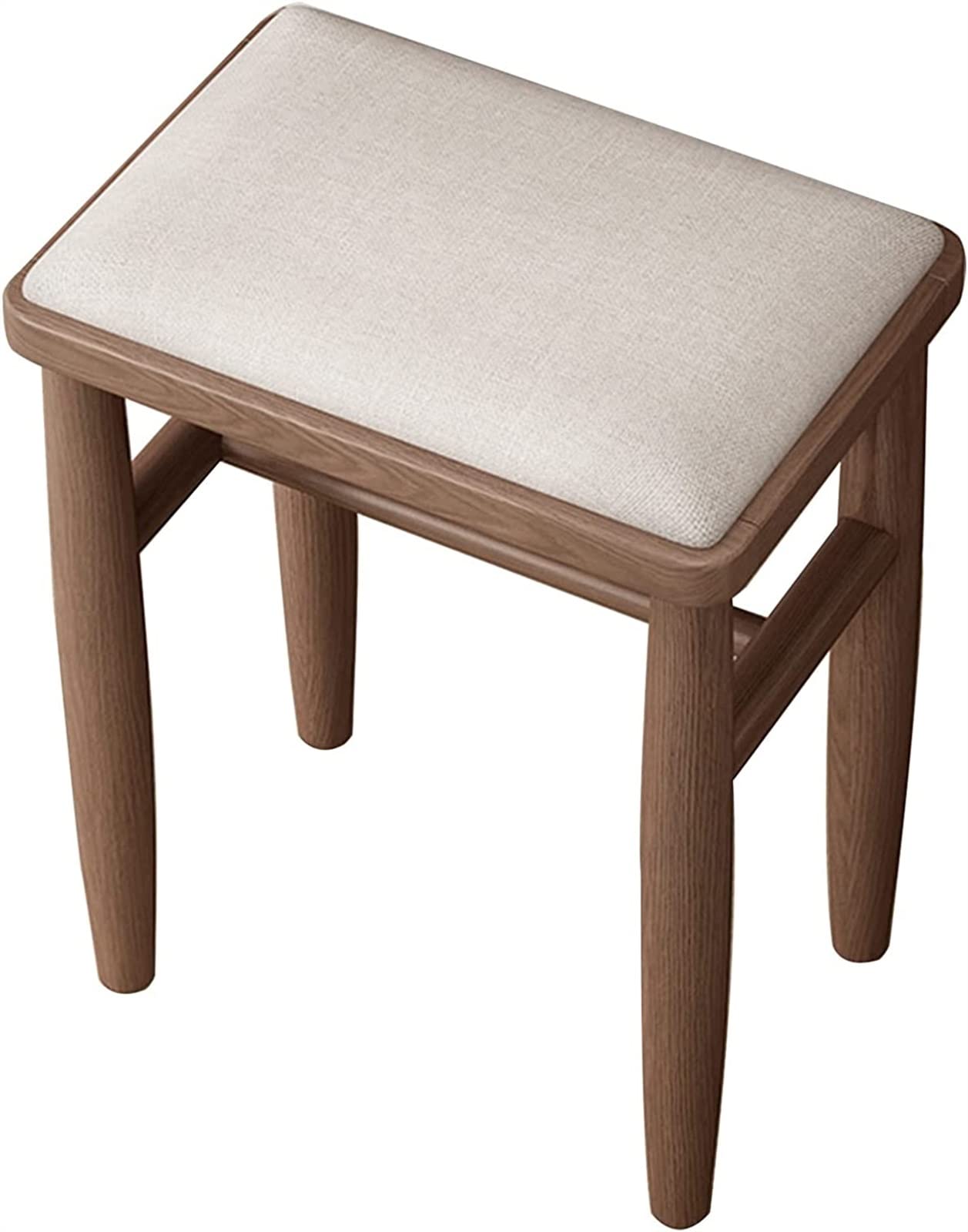 GRDDBZA Vanity Bench with Padded Cushion, Vanity Chair Solid Wood Makeup Stool Bedroom Small Dressing Table Stool Small Dining Stool Rubber Wood Material (35x24x42cm)(Walnut), FPYY2024040817