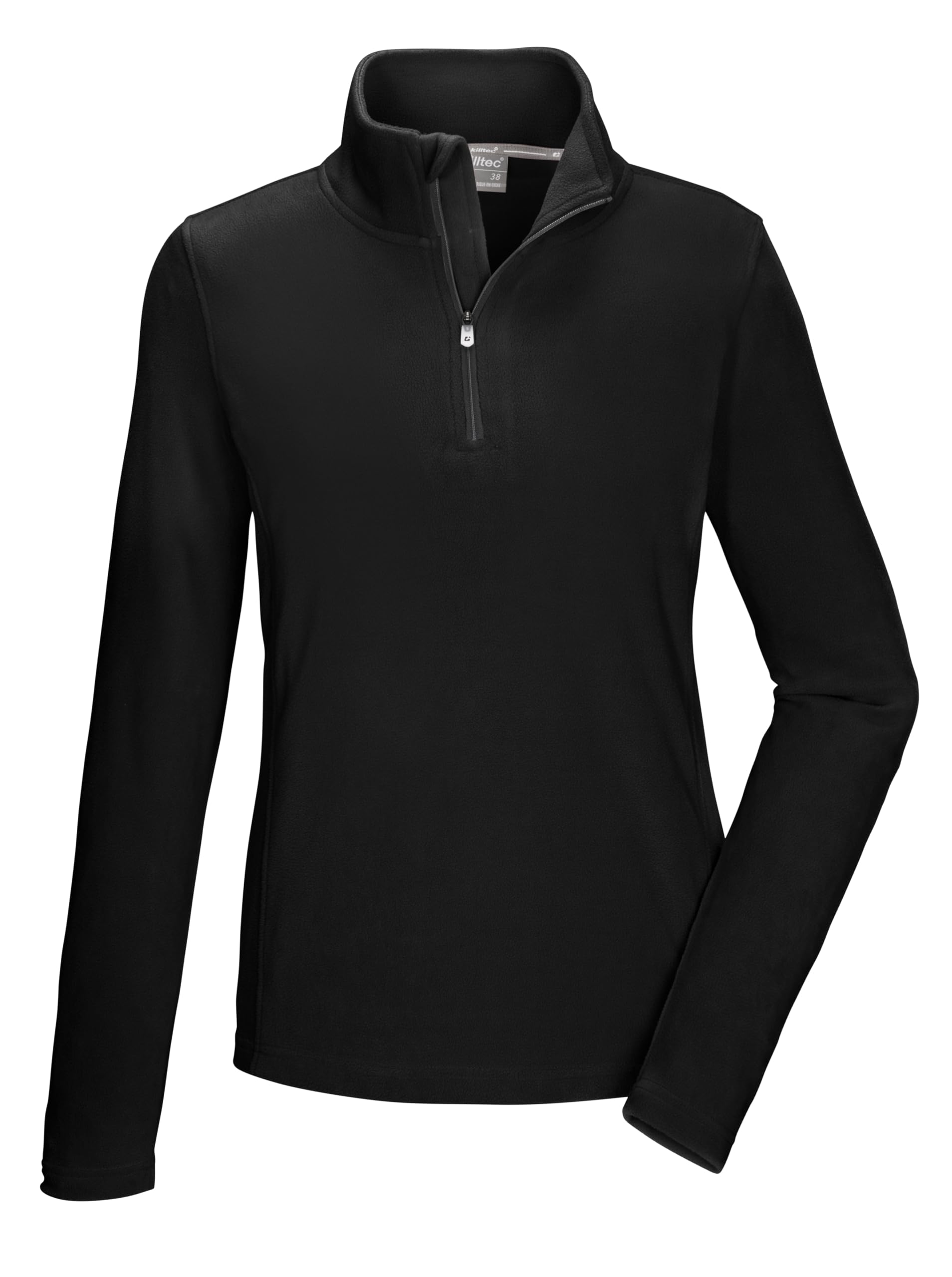 Killtec KSW 101 WMN FLC SHRT Women's Fleece Shirt with Stand-Up Collar and Zip Black 48 40880-000