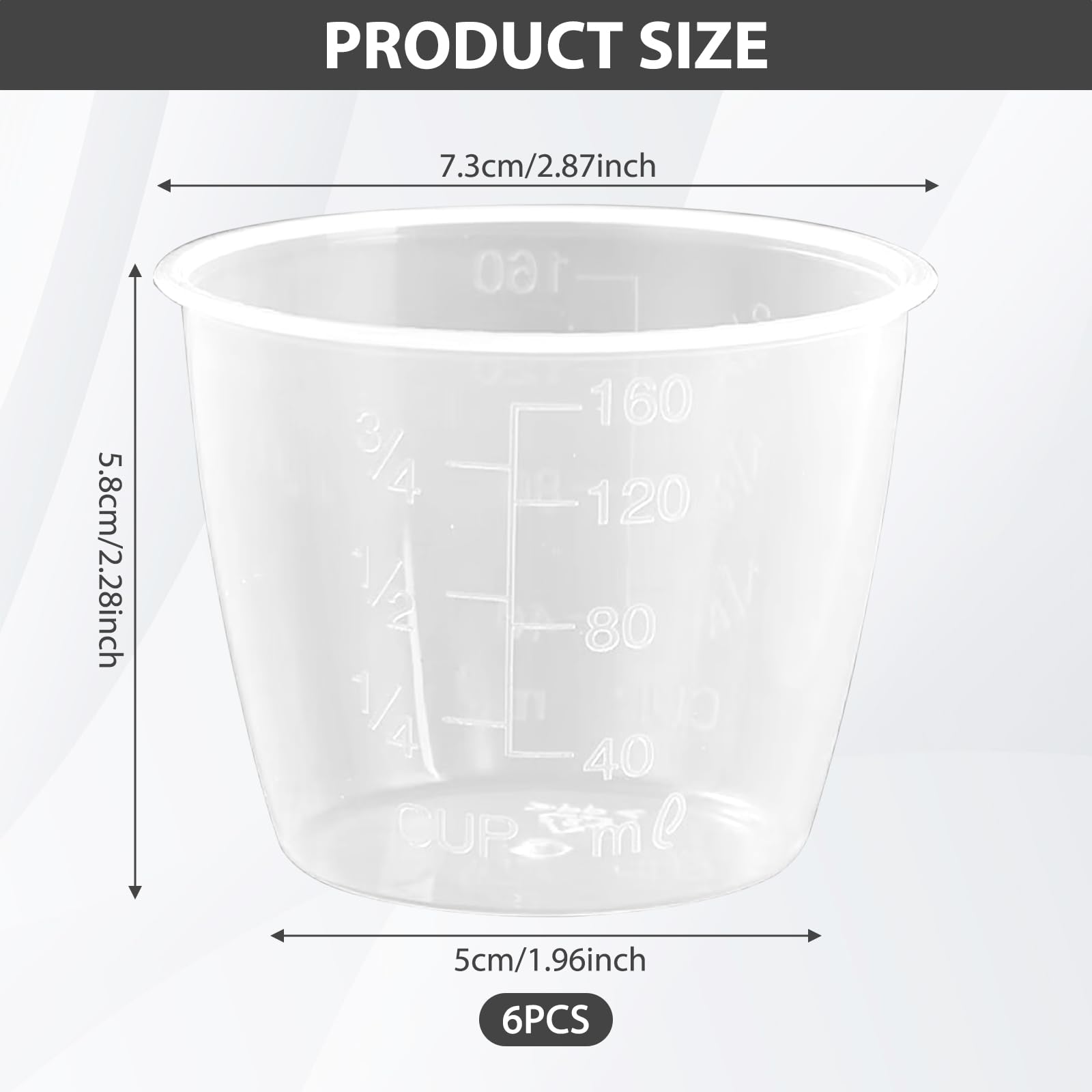 6 PCS Rice Measuring Cup for Rice Cooker, Reusable Plastic Transparent 160ml Small Rice Cooker Cup for Measuring Rice and Dry Liquid Ingredient