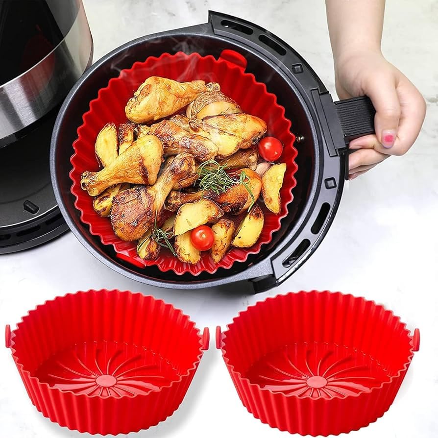 Image of Silicon air fryer tray (2 Round)