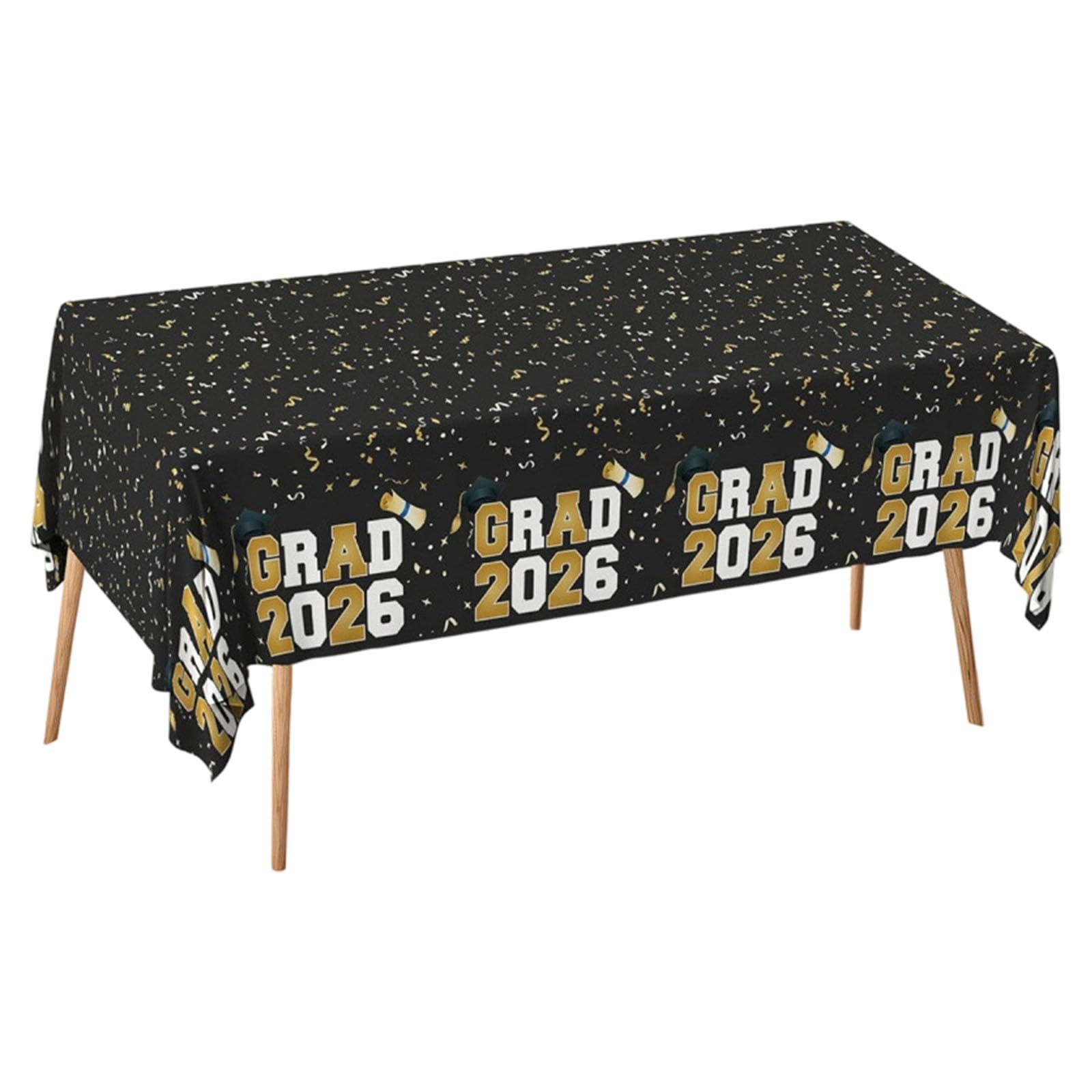 Elnwnnkc Spacious Graduation Party Table Cover Large Linen Fabric Resistant to Wind and for Outdoor Event Graduation Tablecloth