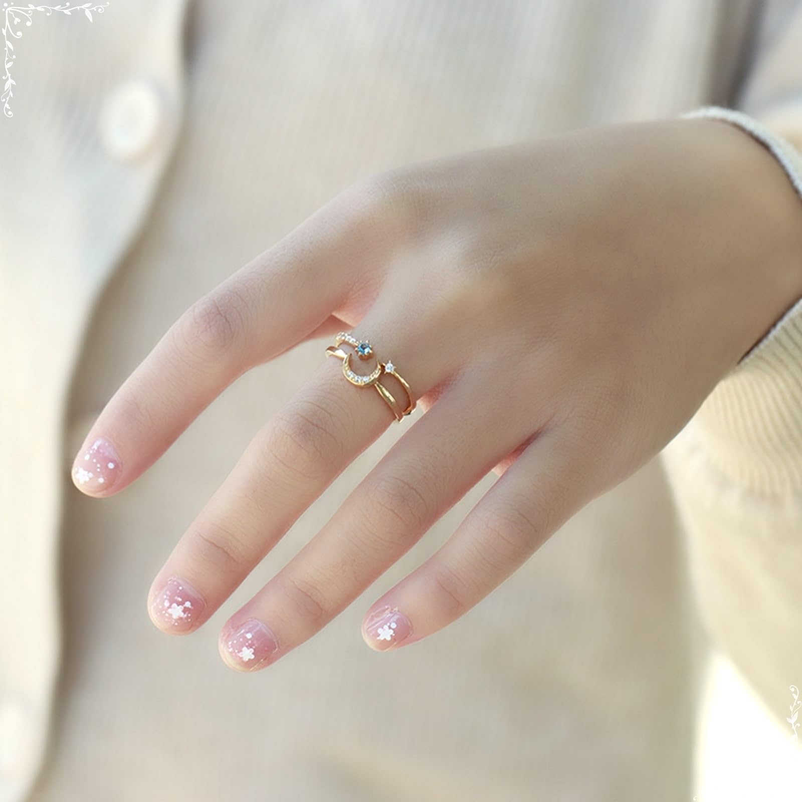 Wycian Engagement Ring For Women 18K Gold, Gold Ring zum Basteln Größe 45 (14.3) für Damen Neujahr