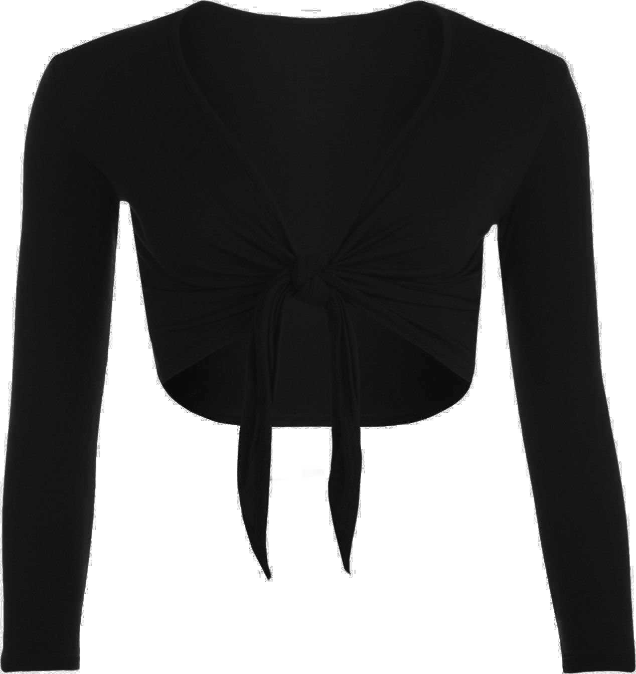 New Womens Tie Knot Shrug Short Ladies Crop Cardigan Wrap Bolero Top Plus Size 8-26 Black