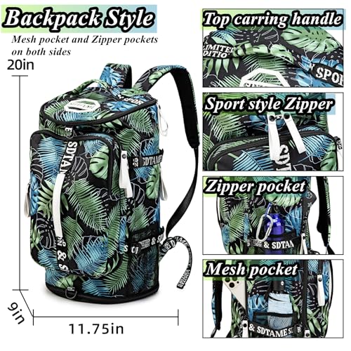 Image of Gym Duffle Bag Backpack,4‑Way Waterproof with Shoe Compartment Travel Laptop