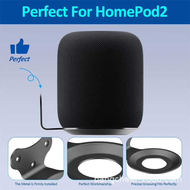 Aokicase HP-2-WM Compatible with Apple HomePod 2 Wall Mount Stand Accessories with Integrated Cable Management, Speaker Accessories Rack (Apple HomePod 2, Black) 1 Piece - Image 6