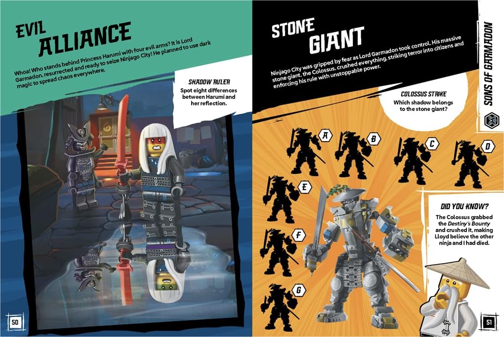 LEGO® NINJAGO®: The Epic History (with Kai, Lord Garmadon and Master Wu minifigures and fold-out play scene)