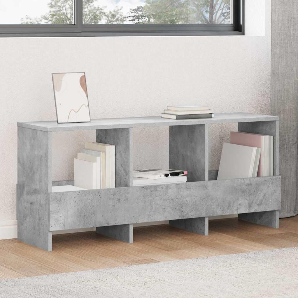 Banc de rangement avec porte-revues en bois gris