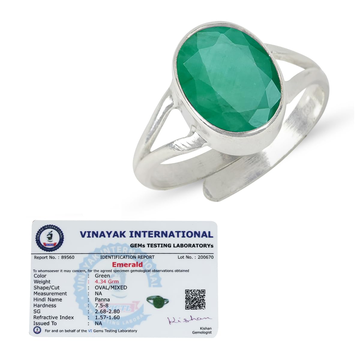 Crystu Natural Certified Panna Emerald Gemstone Ring Original Silver 925 Adjustable Ring for Women Men - 5 Ct Panna (B0CWGPWXM3) Amazon Price History, Amazon Price Tracker