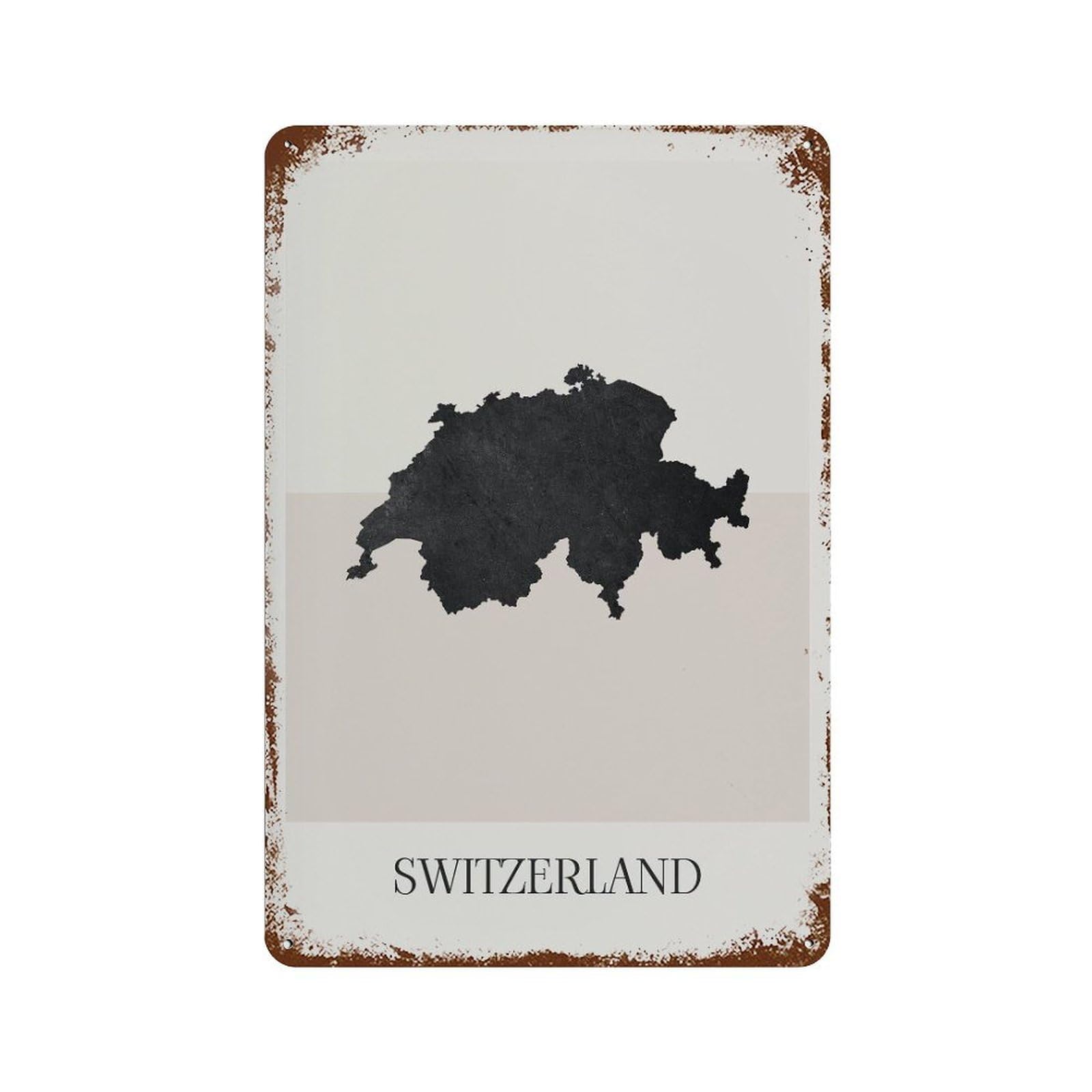 xiaoxiaoshen Switzerland Map Minimalist Boho Decor For Home Or Gift Wall Decor Art Metal Tin Poster Modern Home Decor Art Home Bar Shop Decorations Vintage Sign 30x20cm