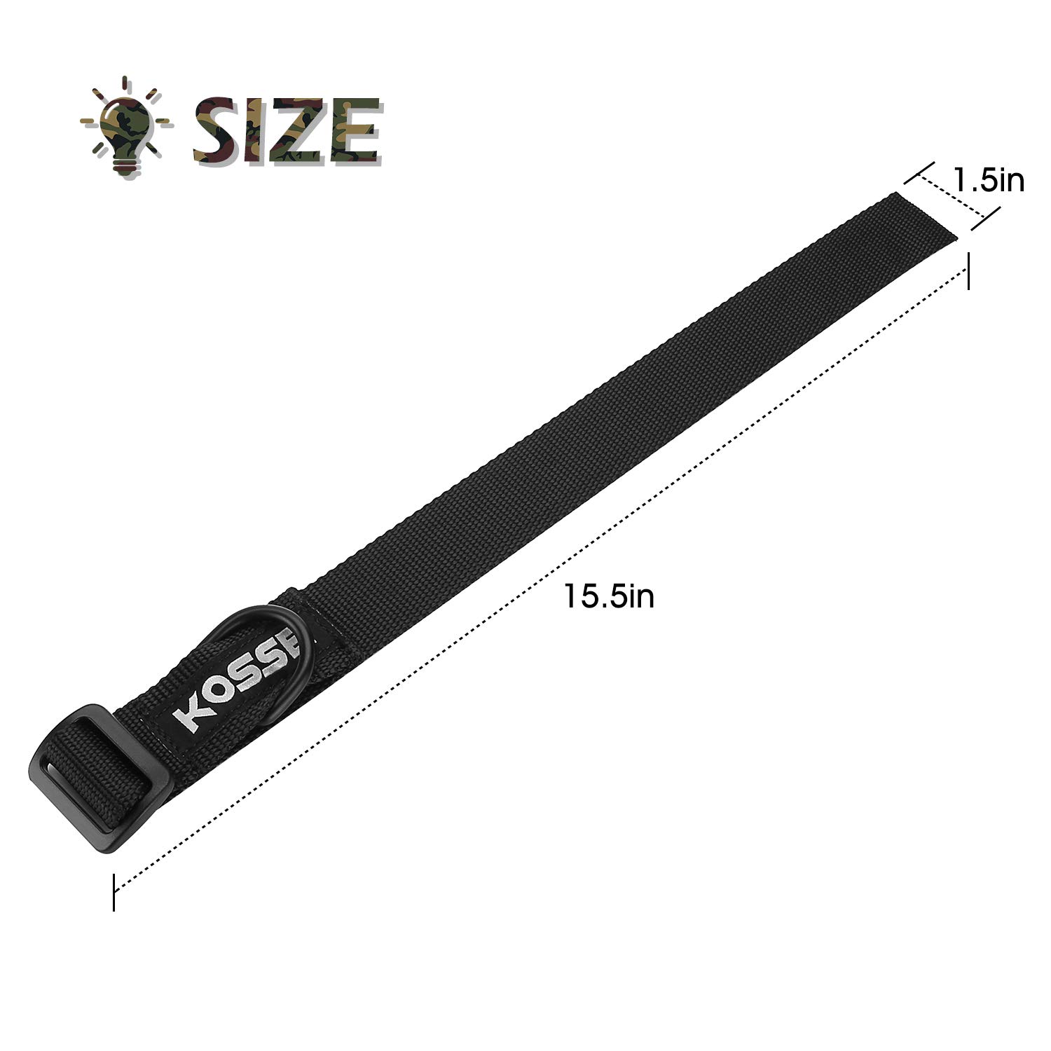 Kosse 2 Pack Tactical Gun Sling, Universal Adjustable Gun Sling D Ring Loop Nylon Shoulder Strap for Hunting, Shooting and Outdoors - Black