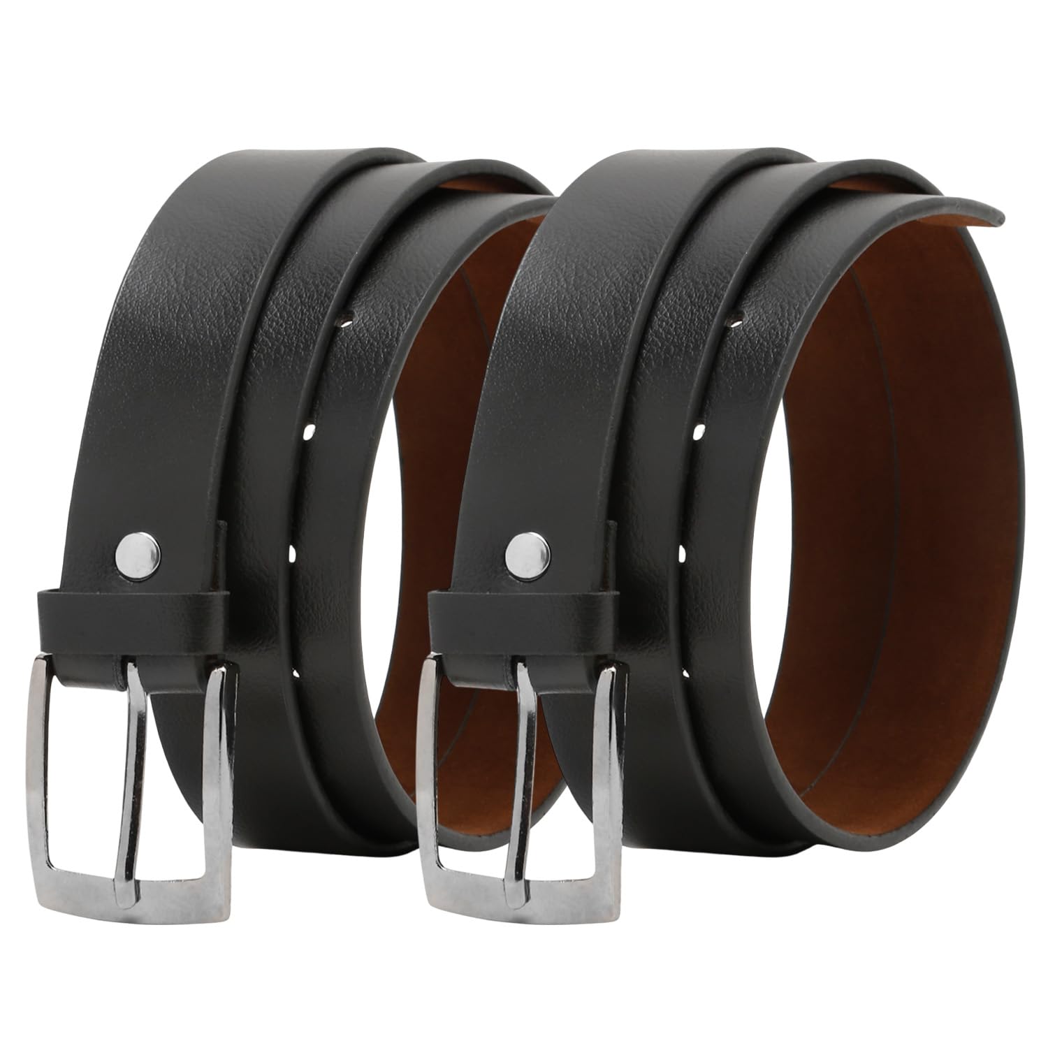 Combo Black Genuine Leather Belt for Men | Adjustable Waistband up to 42 Inches | Belt for Jeans & Dress Pants | Belt with Heavy Buckle(Pack of 2)_135a-image-29