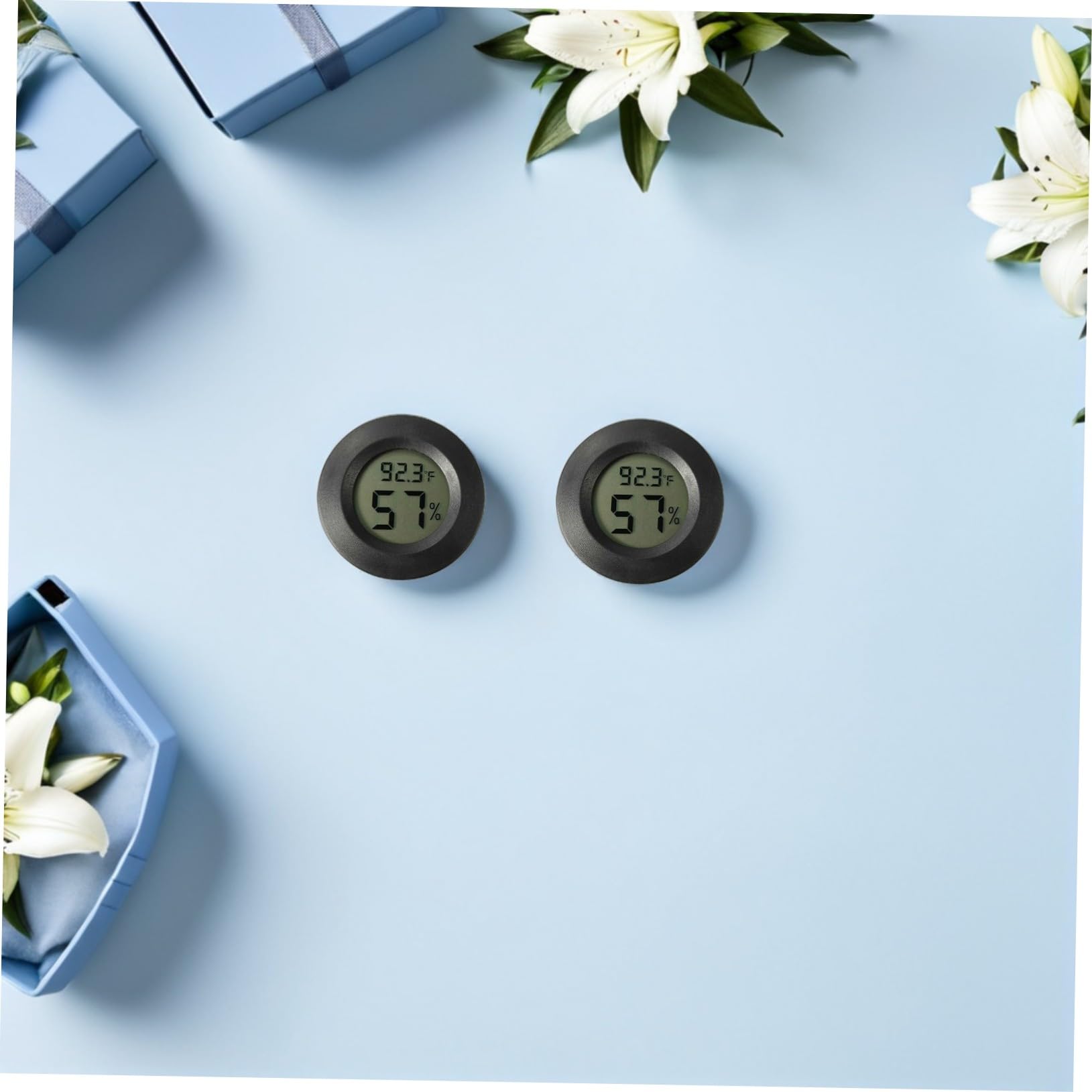 DOITOOL 21 Pezzi Termometro Igrometro Digitale Mini per Terrario e Tartarughiera Sensore Umidità e Temperatura Plastica Resistente per Uso Interno ed Esterno in d'Inverno e
