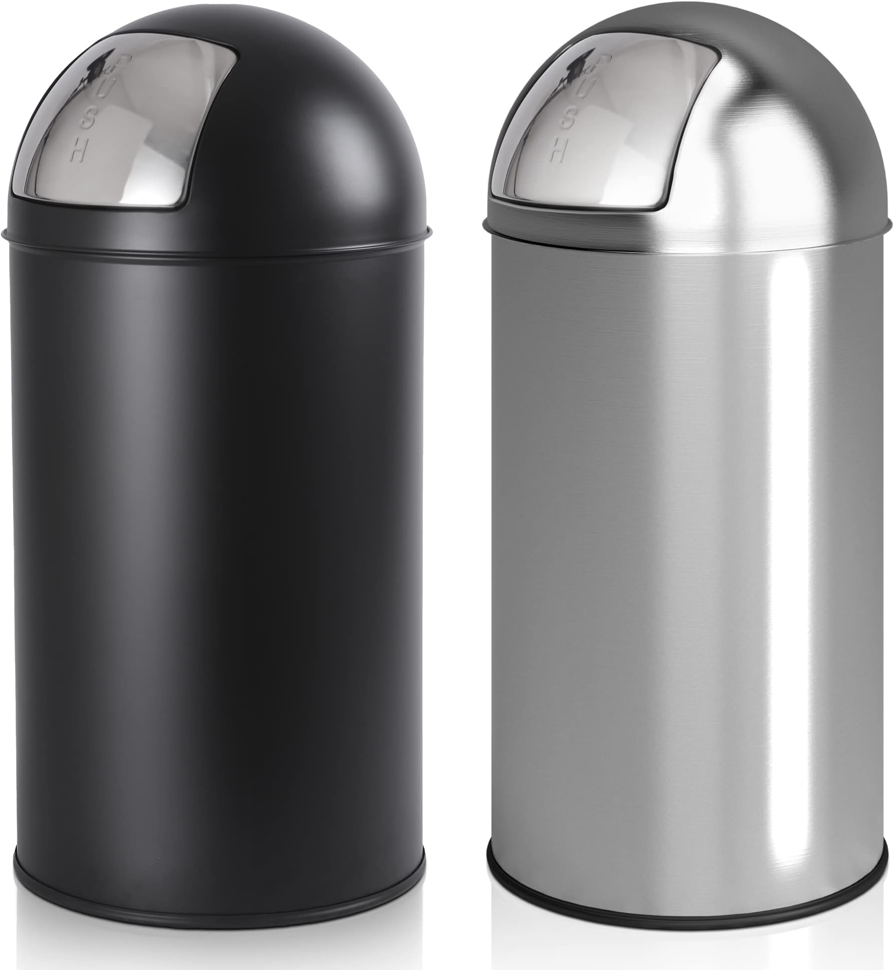 Poubelle Cuisine Bureau 50 L SUSTANIA – Couvercle Anti-Odeurs, Plastique Recyclable, Noir/Argent, Fabriquée UE