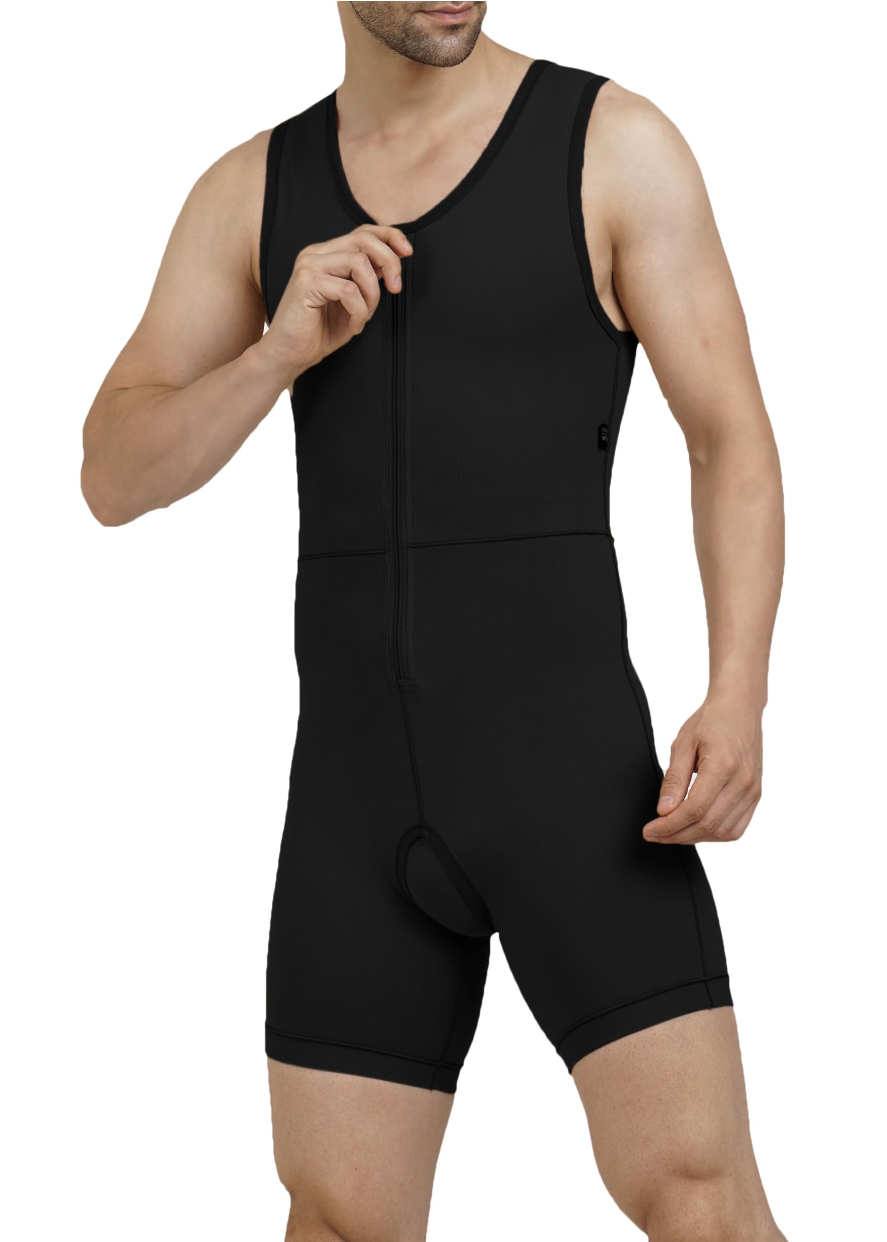 Medical Compression Bodysuit for Men upto Mid-Thigh | SLEEVELESS | HIGH COMPRESSION | Medical Compression Garment | Full Body Shapewear | Post Surgical Support-picture-26