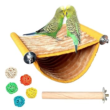 SINFUN Bird Nest House Parrot Winter Warm Bed Pet Hammock Tent Snuggle Hut Birdcage Perch Stand Toy for Parrots Parakeets Conures Cockatiels Budgies Lovebirds Finch Hamster Chinchilla