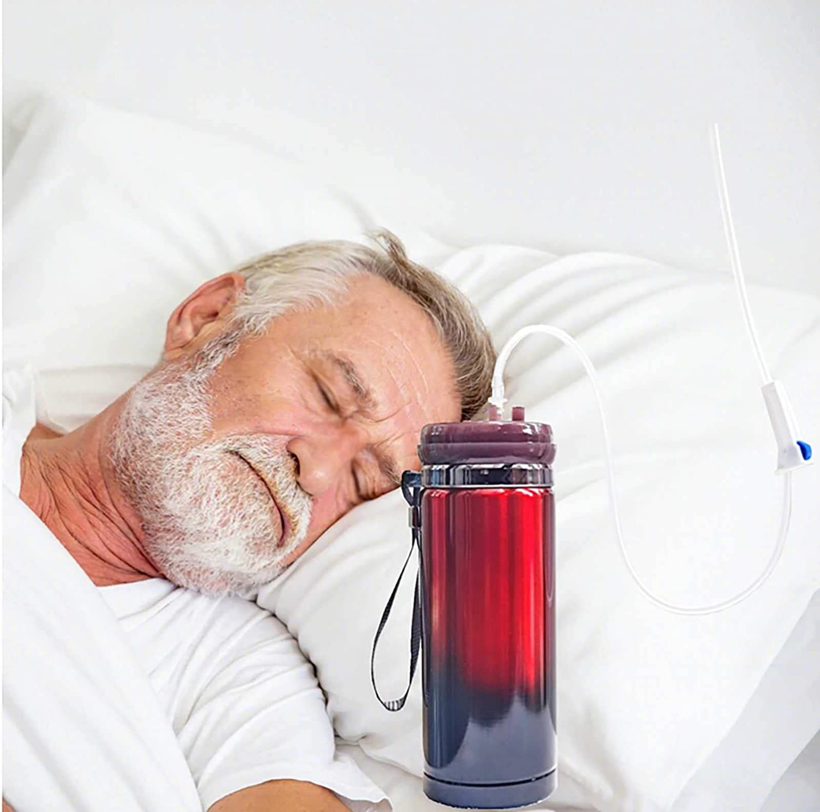 Vasos a prueba de derrames para adultos, 1,2 m de largo, aislados, de acero inoxidable, para ancianos y pacientes discapacitados, taza de alimentación a prueba de asfixia
