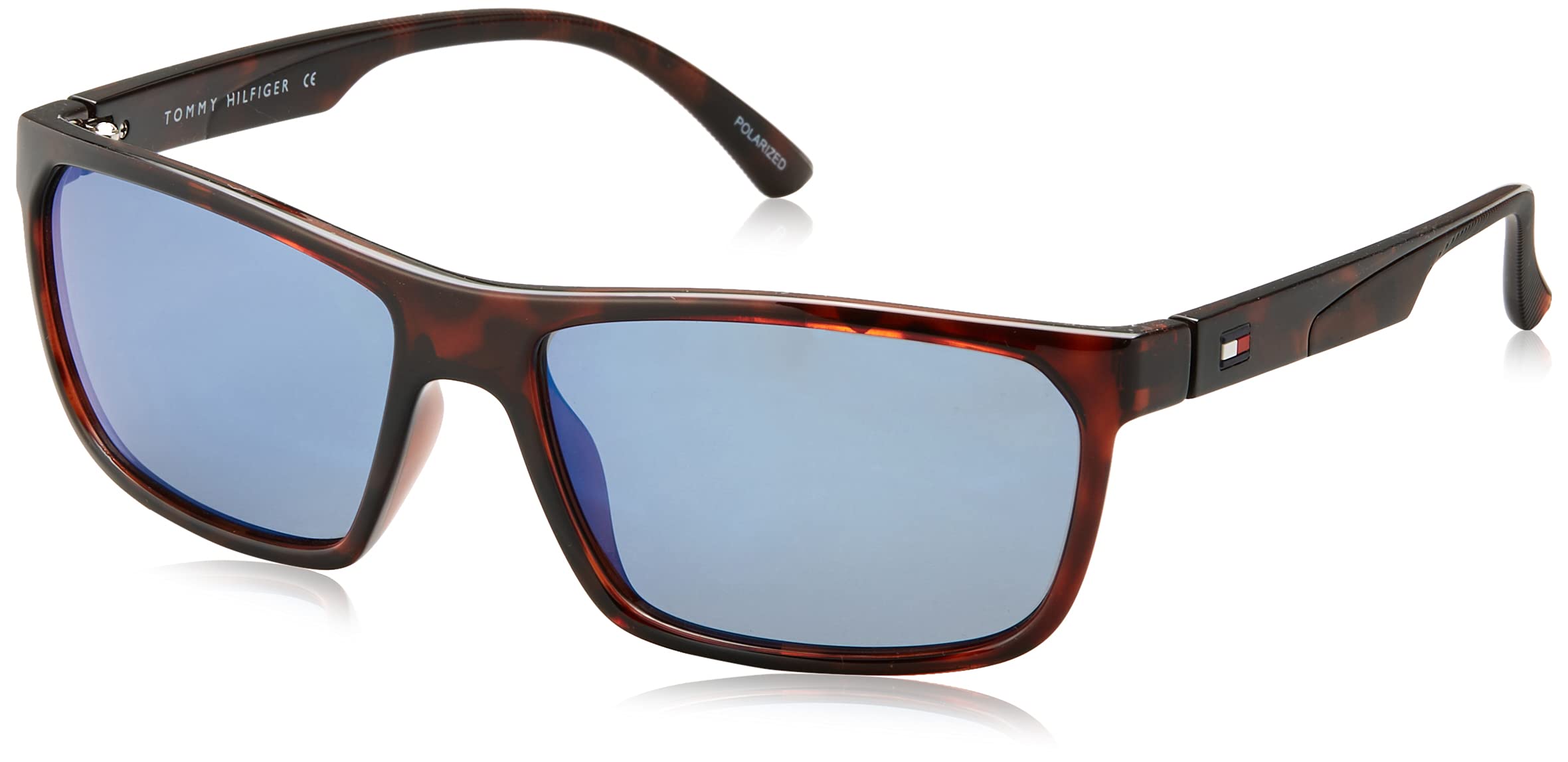 Tommy HilfigerMen's Polarized Plastic Rectangular Sunglasses
