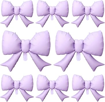 8Pcs Purple Bow Big Balloon Bow Theme Party Decoration Balloon for Women Men Baby Shower Girls Boys Bow Birthday Party