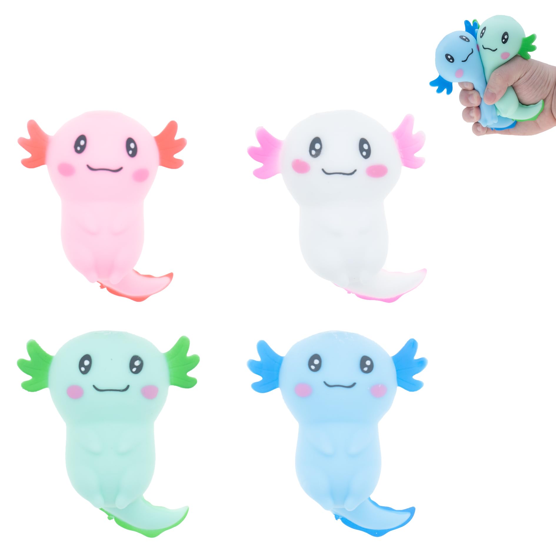 Axolotl Sensory Fidget Toy Valentine's Day Gifts Axolotl Party Favors Supplies Gifts Stress Relief Squeeze Gifts Salamander Stress Balls for Boys