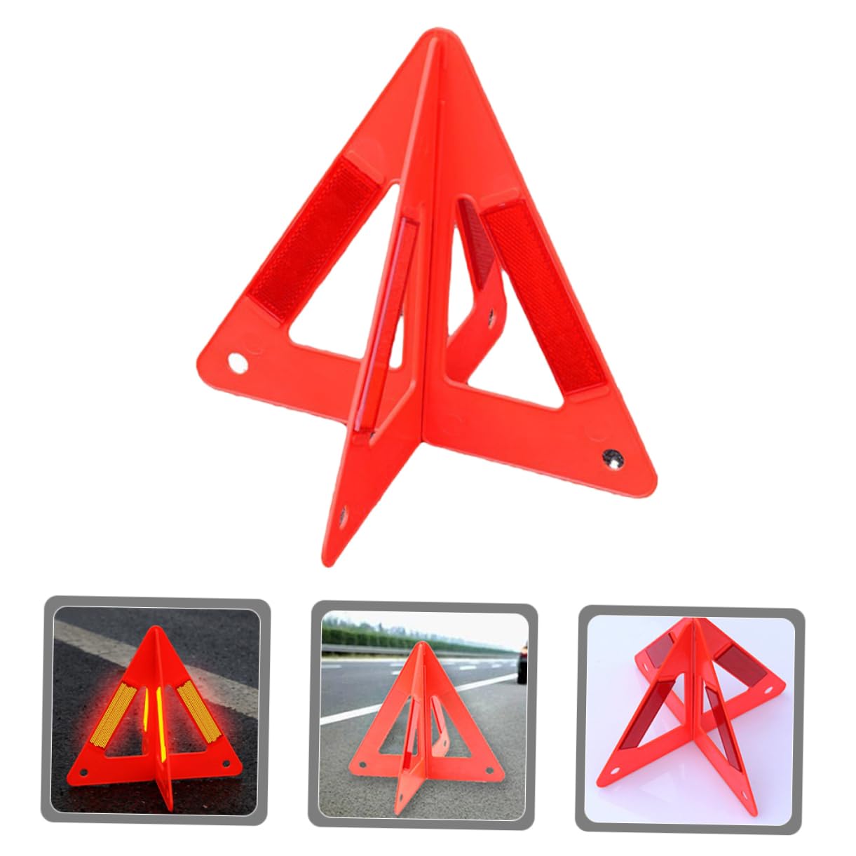 Triángulo de Advertencia Plegable Naranja Pvc 3 Piezas para Coche