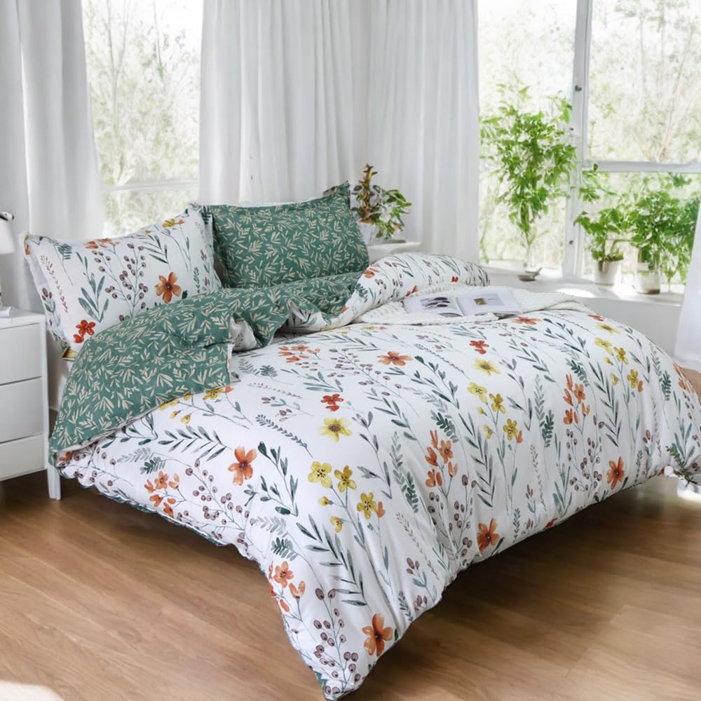 Funda de edredón floral individual Helthep para llenar de alegría y luz tu dormitorio