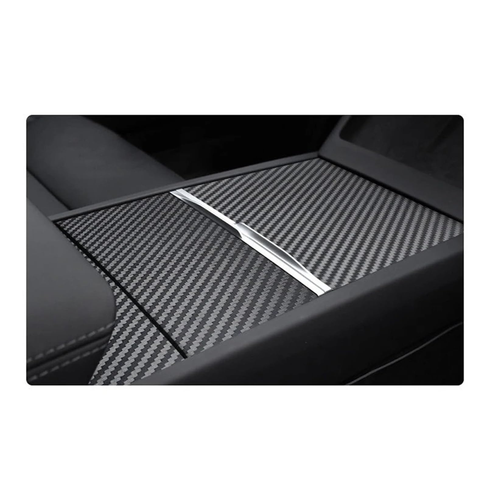 Panel Trim Frame Cover Fit for Tesla Model 3 Highland 2024 Car Center Console Panel Sticker Film Central Control Cover Center Console Trim(Carbon Grain)
