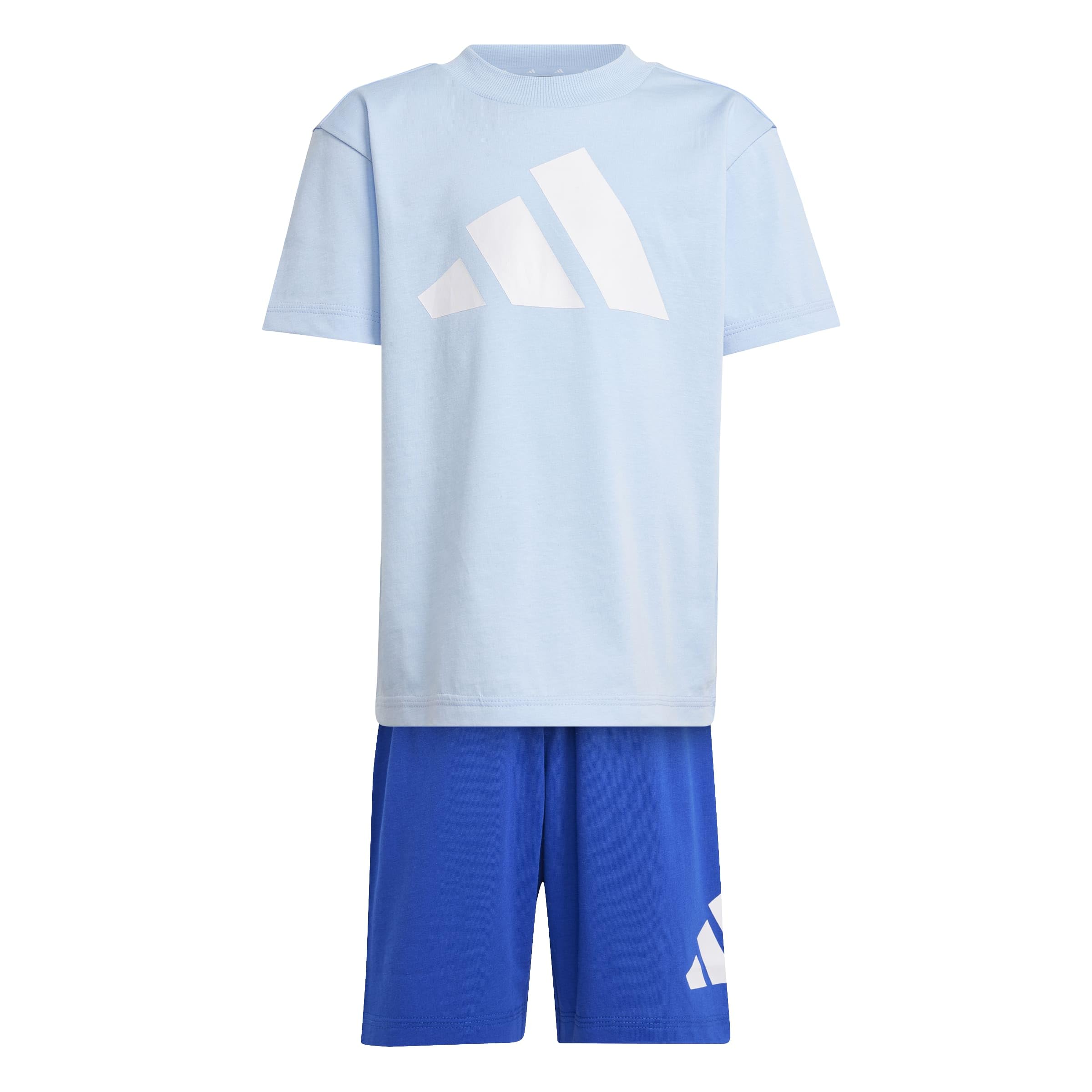 Adidas Unisex - Bambini Essentials T-SHIRT Set, Glow Blue/White, 3-4 Years-image