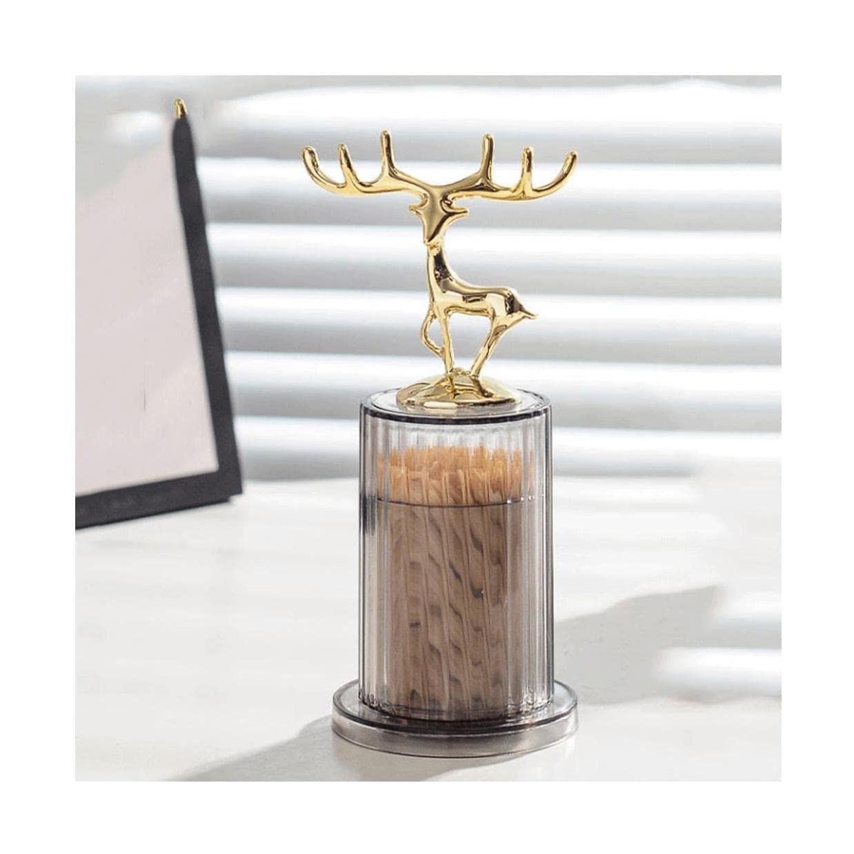 Wdwdw Plastic Toothpicks Dispenser Toothpick Box Fashion Desktop Holder With Lid Fawn Holder