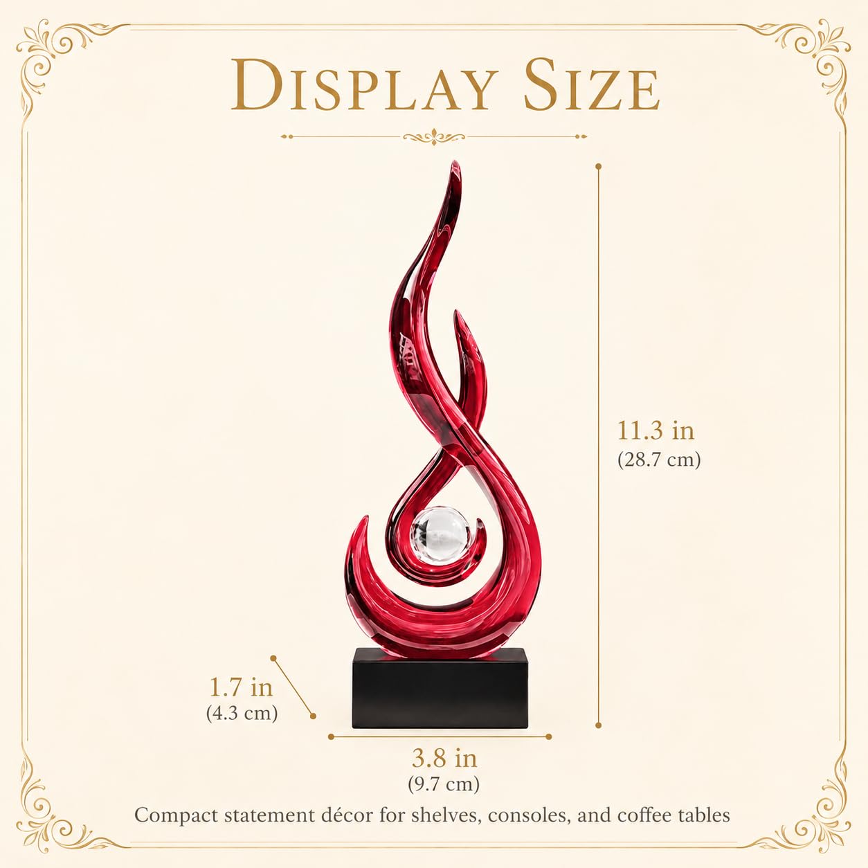 AWNR Abstrakte Art-Deco-Dekor-Statuen für Zuhause, Regale, Tisch, Wohnzimmer, Esszimmer, moderne Skulptur, Dekorationen von Häusern zum Verkauf (transparentes Rot)