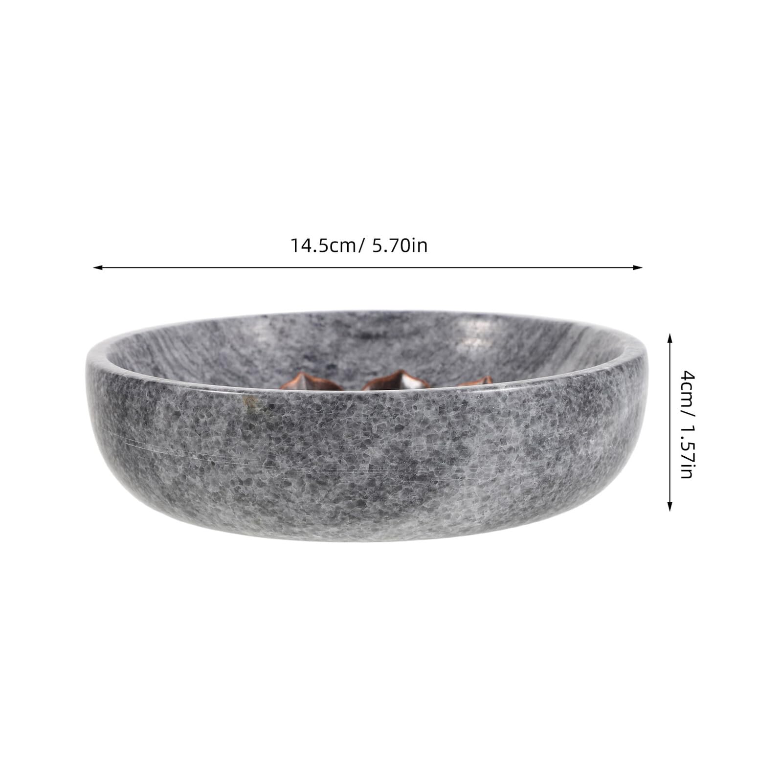 Porta Incenso in Bronzo e Marmo Nero Design Invertito, Supporto Versatile per Candele e Incensi, per Decorazione Yoga e Relax in Casa