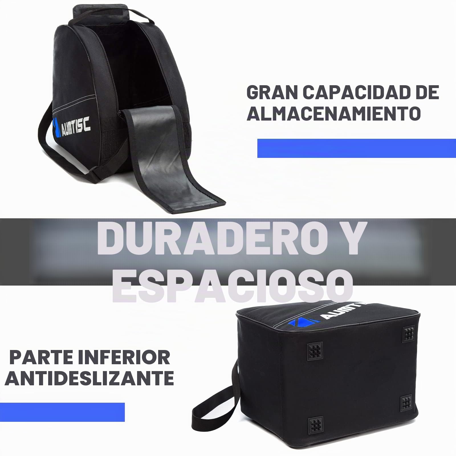 AUMTISC Bolsas para Kit de esquí Combo de Bolsa para Botas y Acolchado para 1 par de Botas de esquí Bolsa de esquí de Longitud Ajustable hasta 200 cm