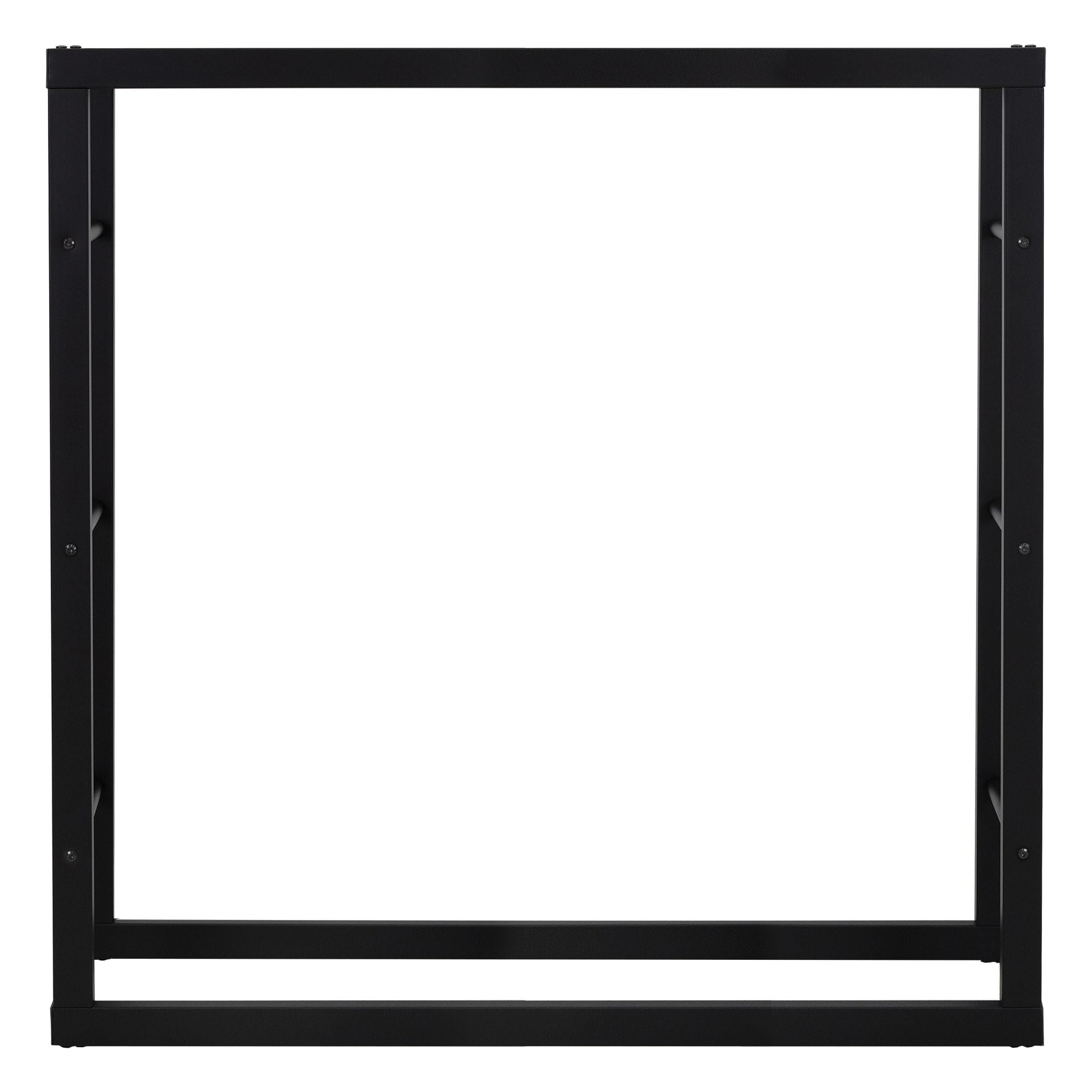 ML-Design Estanteria Metálica para Leña 100 x 100 x 25 cm Soporte Organizador de Madera para Interior o Exterior, Leñero Negro Moderno Junto a Chimenea/Fogata Estructura de Acero para Apilar Troncos