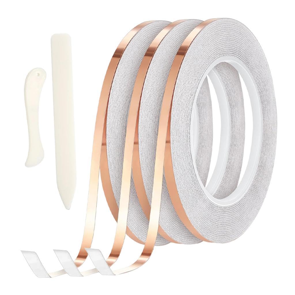 Copper Foil Tape Premium for Stained Glass Supplies Paper Circuits Soldering Style A-image-49