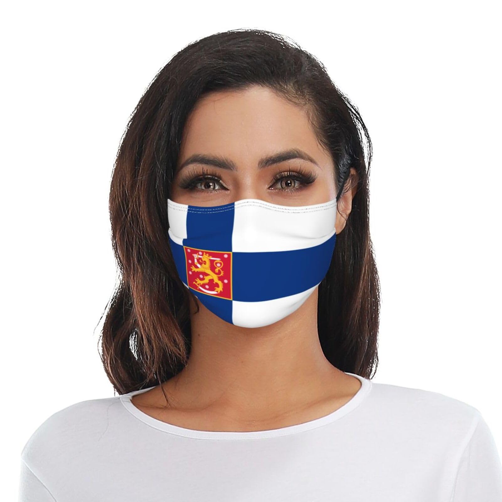Finland Flag Adult Dust Mask Adjustable Dust Face with 2 Filter45