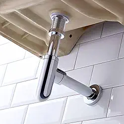 Sifão Cromado Copo de Metal Sifão Lavabo Pia Cozinha Americana Metal Com Copo 1.1/2 X 1.1/2'' Cor Cromado Universal Inoxidável Bloco de Odores Limpeza Prática