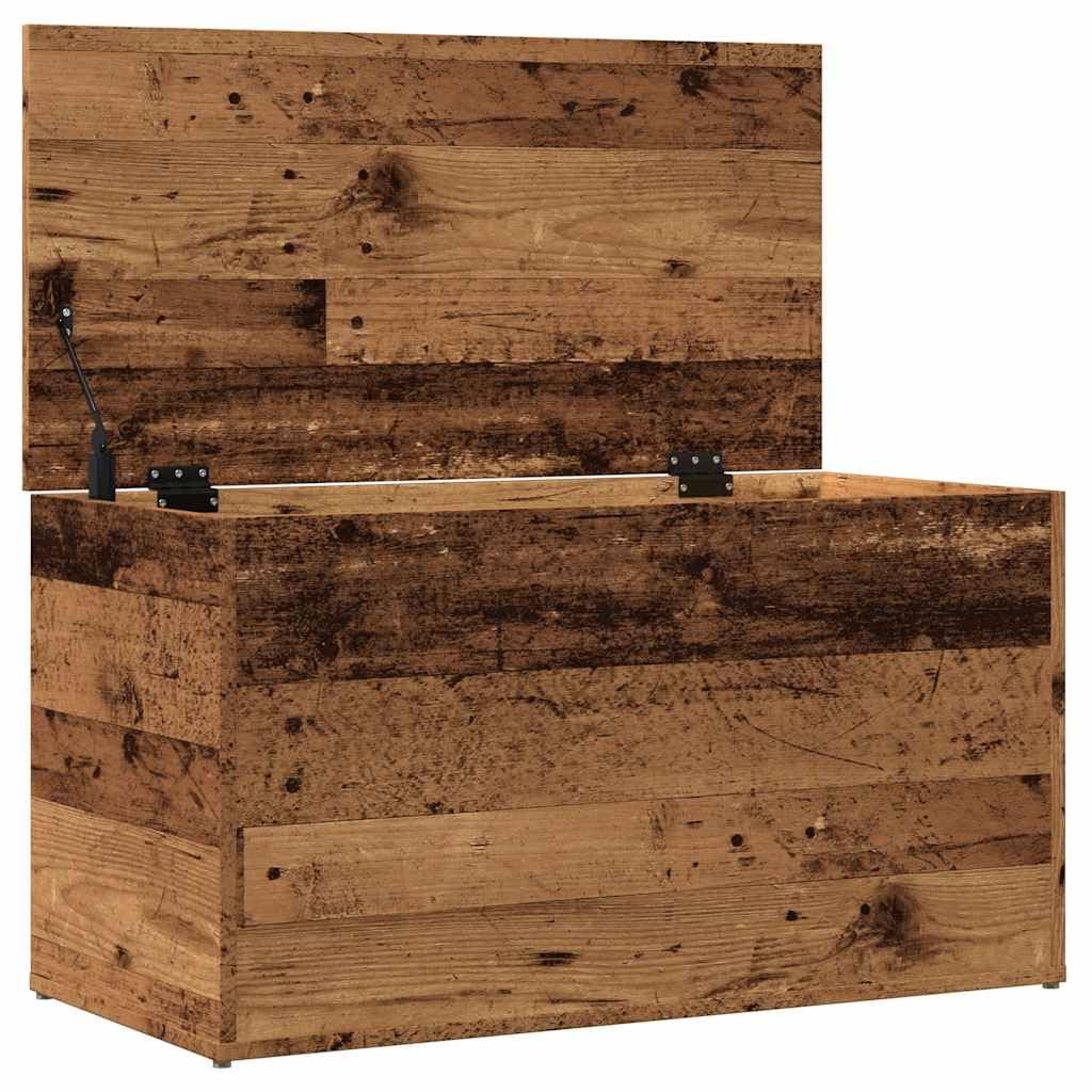 Spielzeugkiste mit Stauraum Deckel für Wohnzimmer Auflagenbox Kissenbox Kiste Couchtisch mit einem Stauraum Altholz-Optik 84x42x46 cm Holzwerkstoff